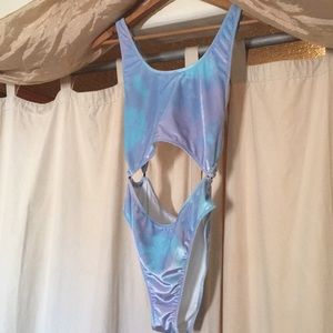 PINK one piece velvet swim suit